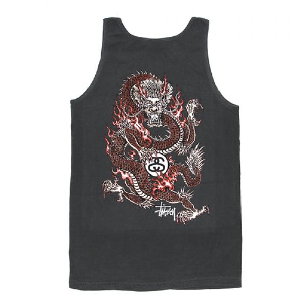 FIRE DRAGON PIG. DYED TANK-BLK